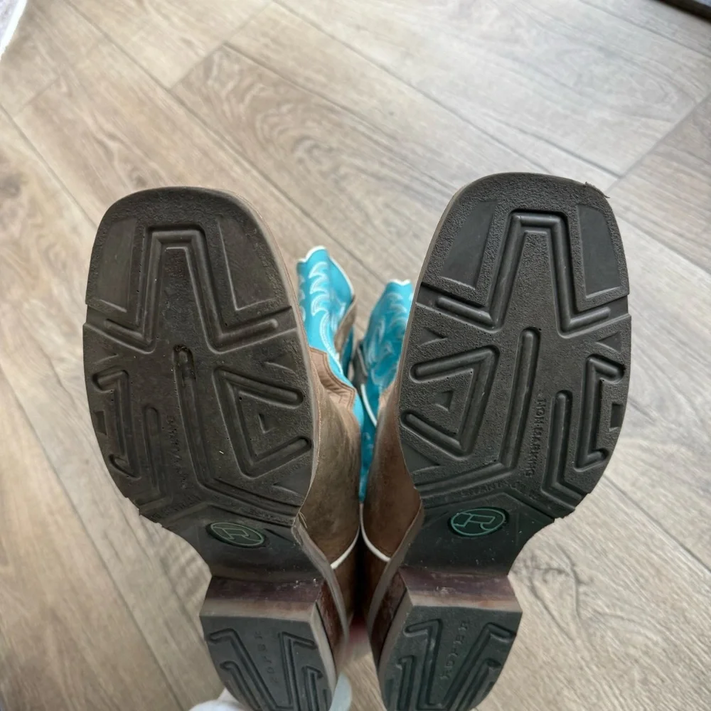 Roper Bart square toe cowboy boots turquoise men size 11 boots 9991